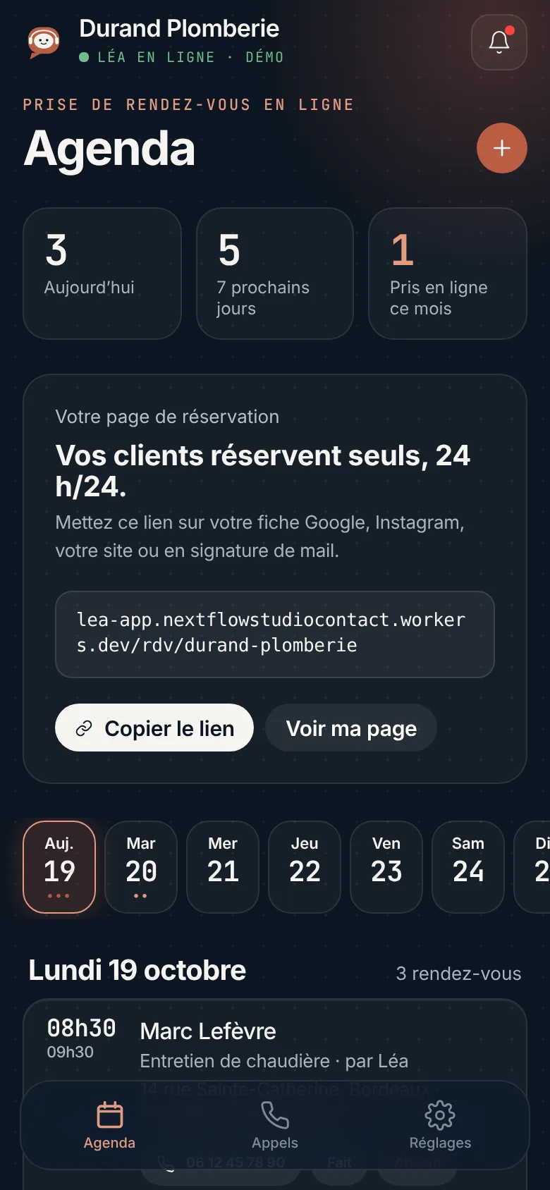 L’appli Léa : l’agenda des rendez-vous de la journée
