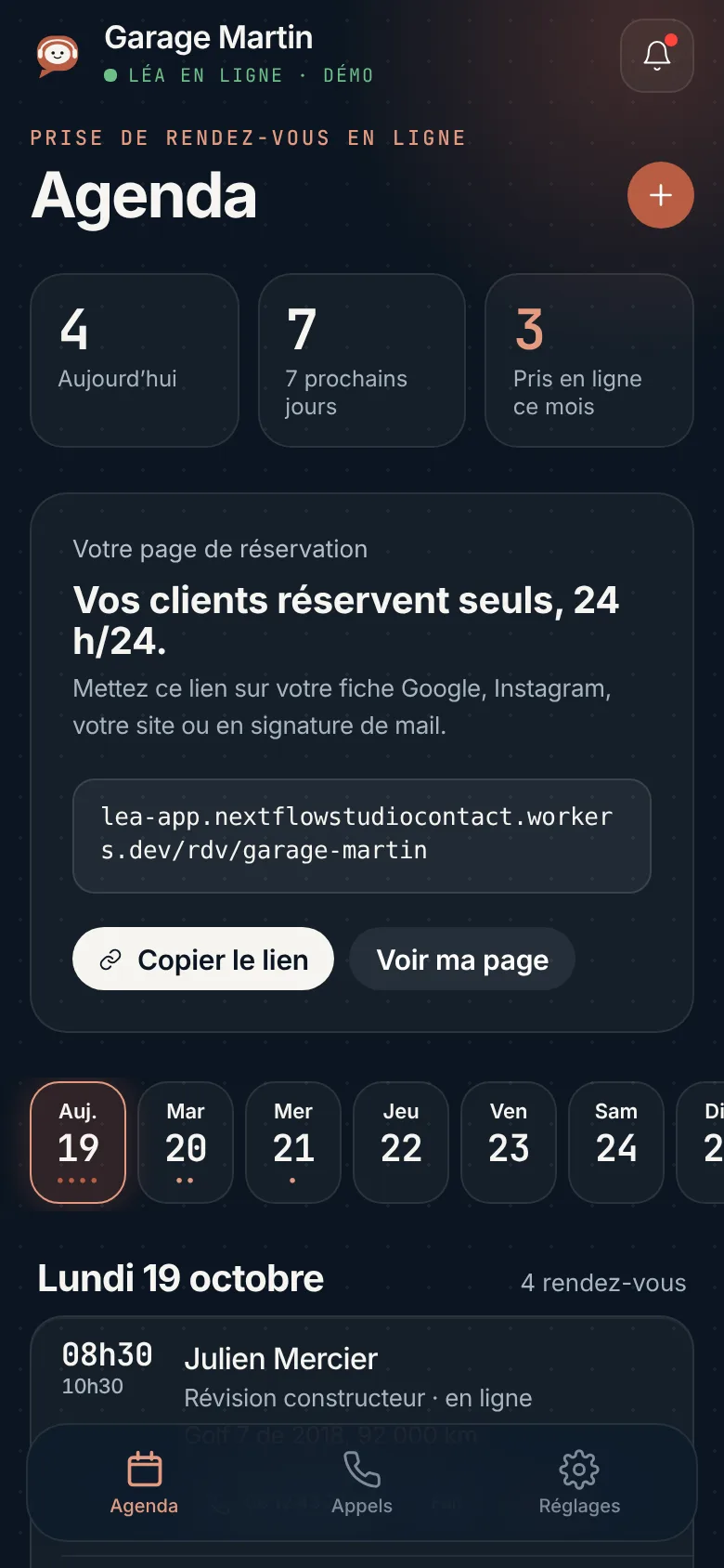 L’appli Léa : l’agenda des rendez-vous de la journée